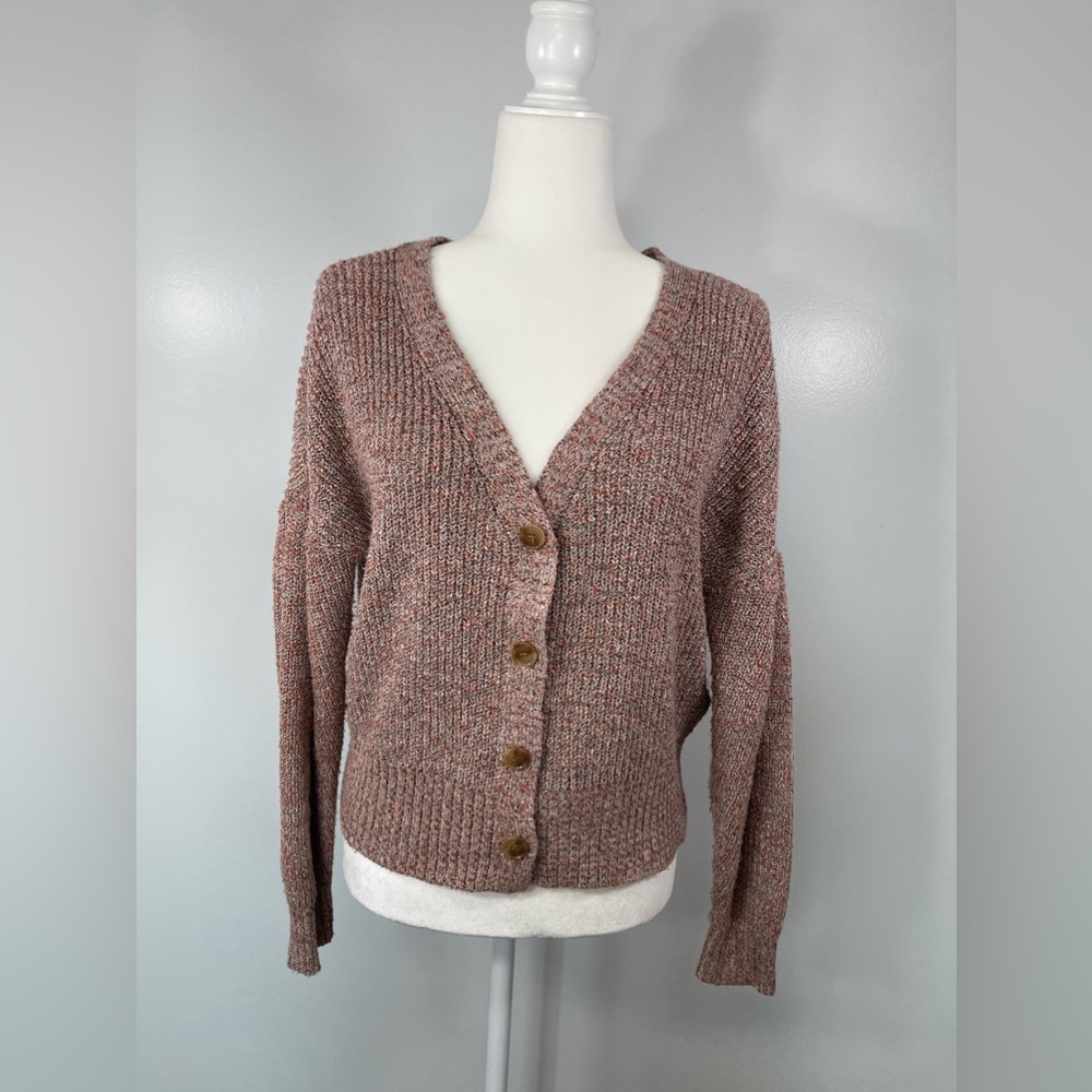 So Pink Marble Button Cardigan